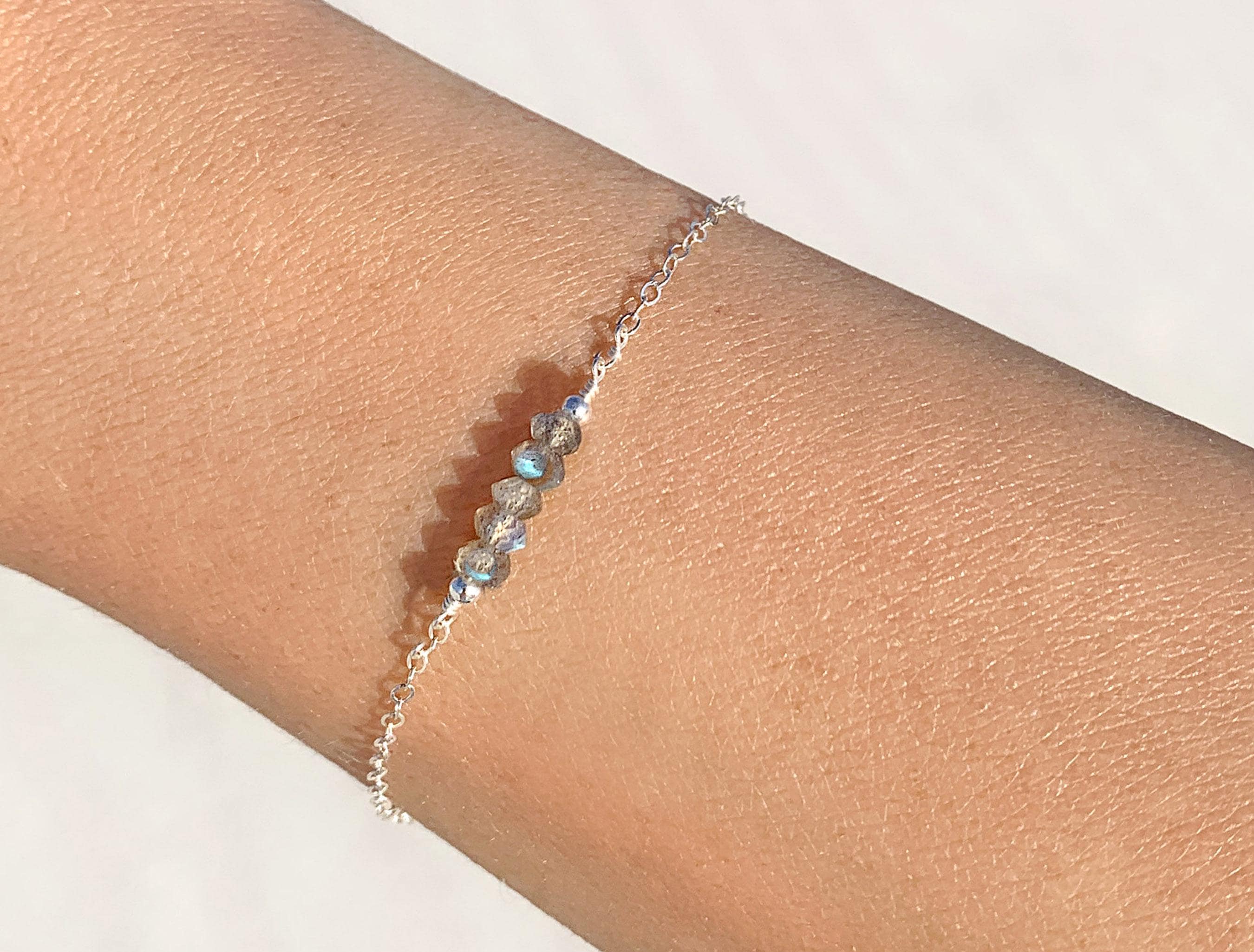 Tiny Labradorite Bracelet: Dainty Crystal Jewellery For Women