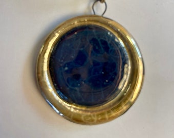 Solar Eclipse black and gold ceramic pendant