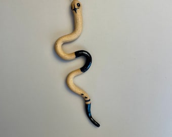 Handmade ceramic black star Snake Talisman