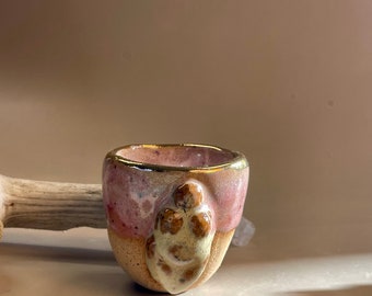 Tiny handmade ceramic pink goddess vase