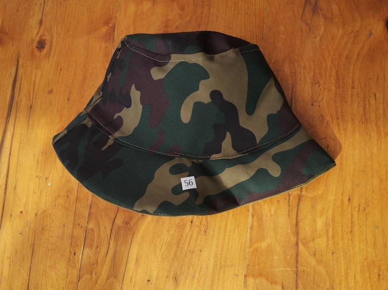 Camo print military bucket hat