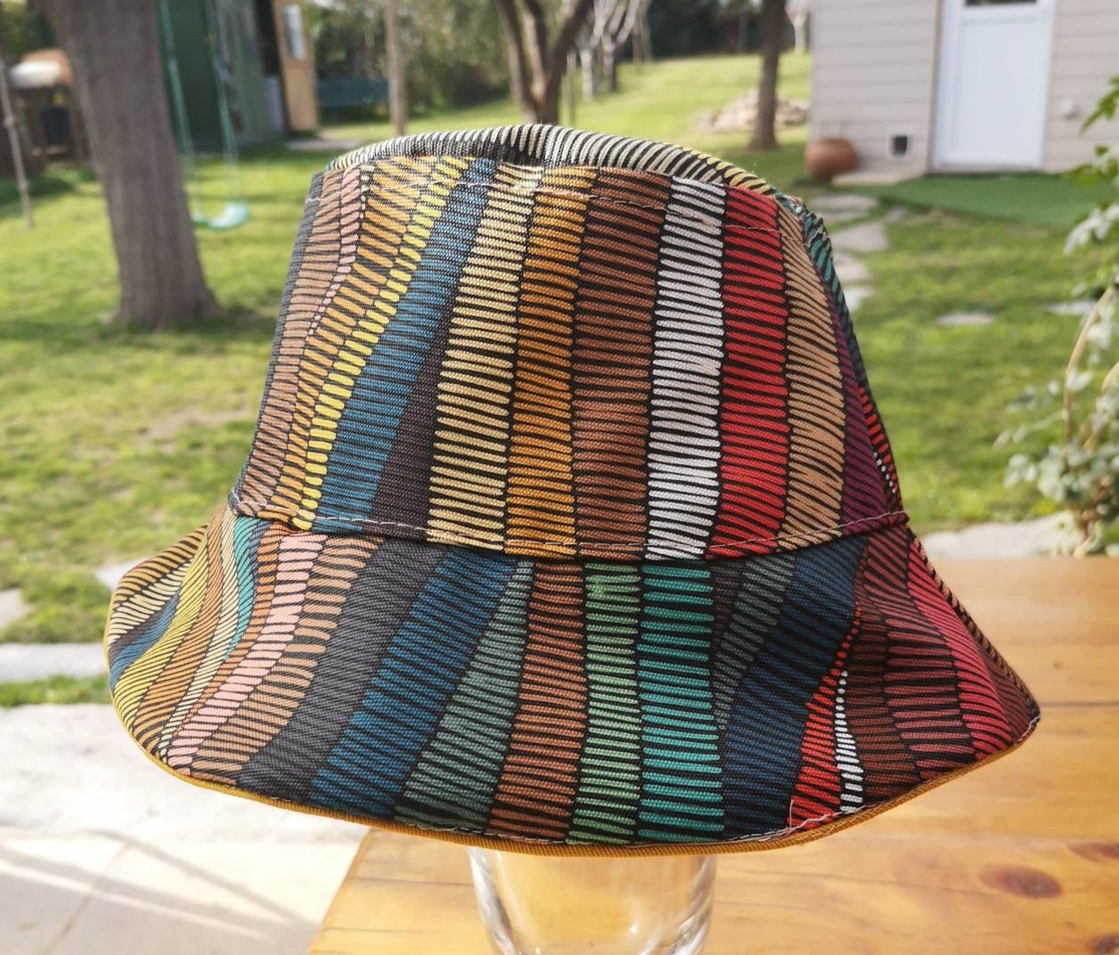 Colorful handmade bucket hat bob Etsy