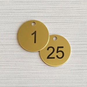 Numbered Brass Valve Tags