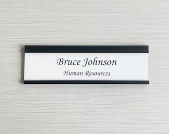 Silver Nameplate Holder – Wall Or Door Mount, 2x10 Inches, Classic Office Or Home Sign Plate