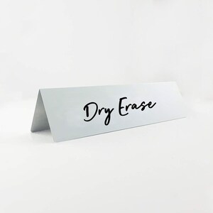 Dry Erase Table Tent Signs: Aluminum Office Desk Signs, 25 Pack