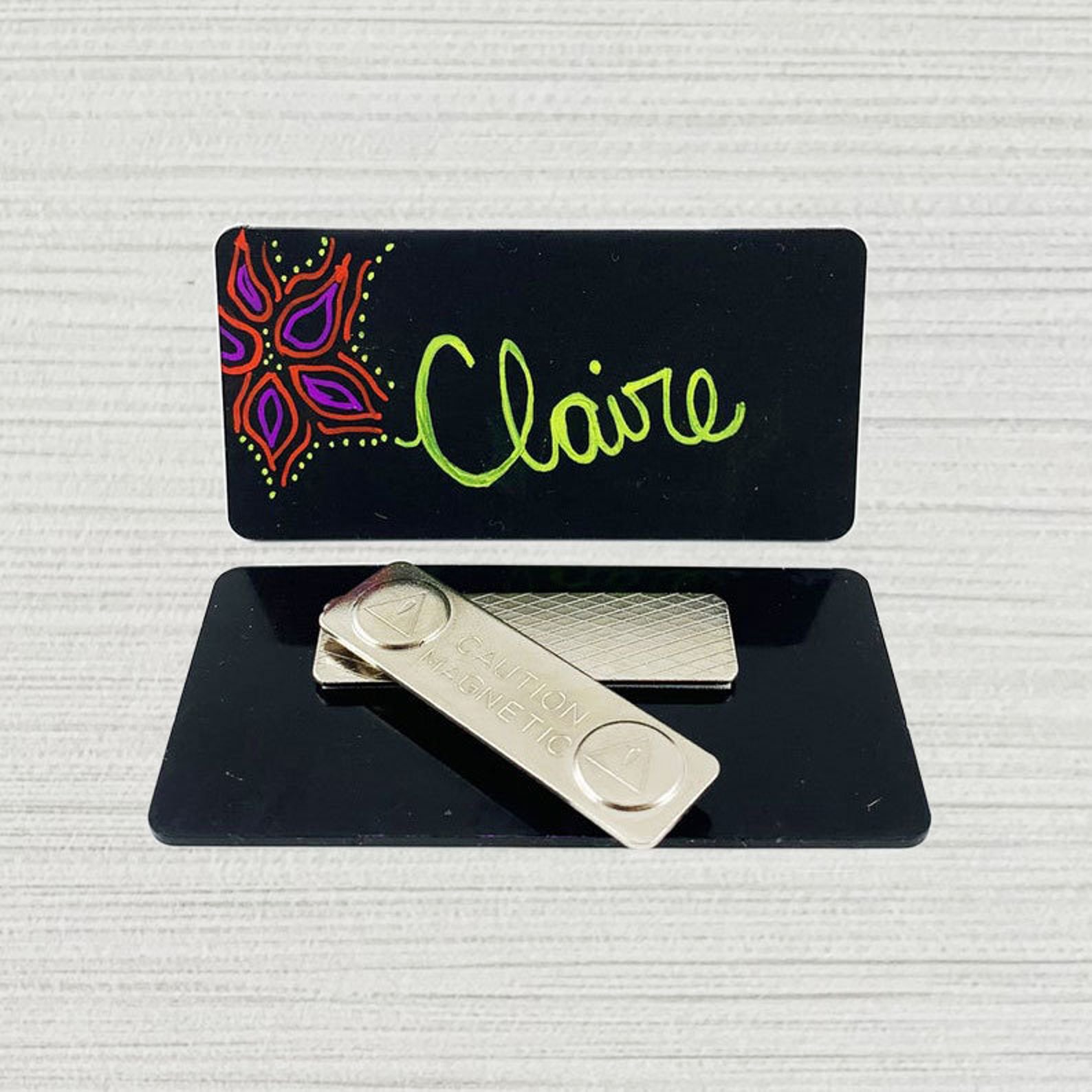 Chalkboard Name Badges With Backer Etsy