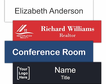 8&quot; x 2&quot; Office Name Plates, Custom Engraved Plastic