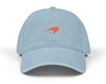 Embroidered Denim Hat, McLaren Formula One Logo, Minimal Girly Design, F1 Cap, Racing Fan Gift, Trendy Baseball Hat, Embroidered Logo