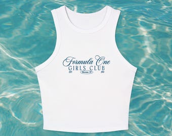 Koszulka wyścigowa Formula One Girls Club Racer Tank – idealna na lato, na co dzień, do noszenia na co dzień, jako prezent dla fanów wyścigów, na dni przy basenie, do wyścigów F1