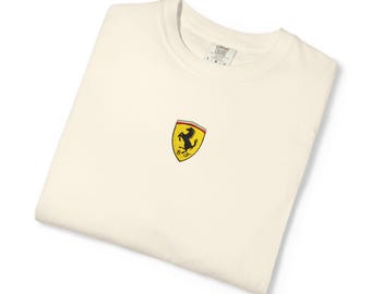 Minimal Trendy Embroidered Formula One F1 Scuderia Ferrari T-Shirt