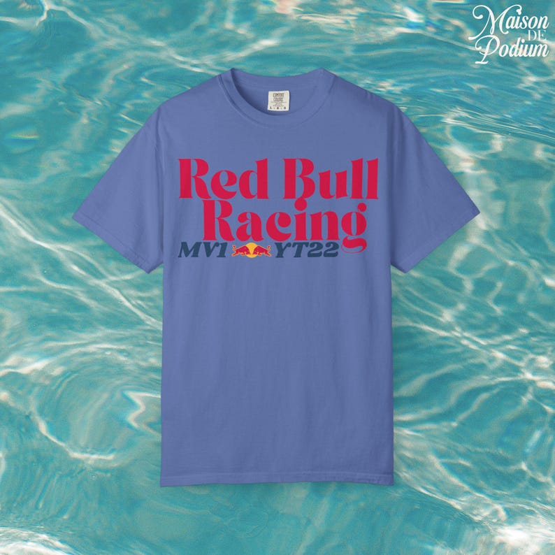 Red Bull Racing Unisex Garment-Dyed T-shirt, Racing Apparel, Sports Fan Shirt, Gift for Racing Enthusiasts, Casual Wear image 5