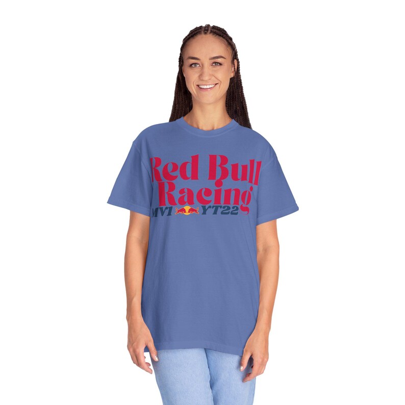 Red Bull Racing Unisex Garment-Dyed T-shirt, Racing Apparel, Sports Fan Shirt, Gift for Racing Enthusiasts, Casual Wear image 8