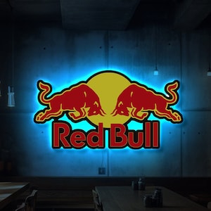 Red bull led sign - Etsy Polska