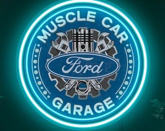 Ford neon sign, Ford led sign, Ford logo, Ford garage sign, Muscle car sign, Garage neon sign, Garage decor, Ford wall art, Ford wall decor