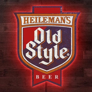 Heileman&#39;s Old Style neon sign, Vintage beer sign, Beer neon sign, Old Style beer sign, Bar neon sign, Bar decor, Old Style beer art decor