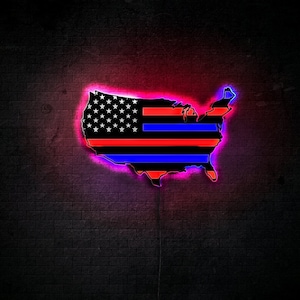 USA neon sign, American flag light, American flag led sign, American flag wall art, American flag sign, USA flag neon light, USA led lights