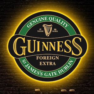guinness ギネス　ネオンライト Guinness Neon Light, Guinness Light Sign, Guinness Logo