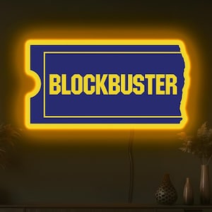Blockbuster led sign, Blockbuster logo, Blockbuster neon sign, Home cinema sign, Home theater sign, Blockbuster gift, Blockbuster art decor