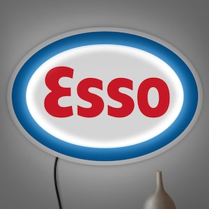 Esso neon sign, Oil neon sign, Esso logo, Petrol neon sign, Esso sign, Oil wall decor, Petroleum decor, Oil company decor, Esso wall decor