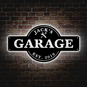 Insegna al neon per garage, Insegna personalizzata per garage, Insegna personalizzata per garage, Insegna con nome per garage, Regalo per garage, Insegna per papà per garage, Arte per garage, Decorazioni per garage