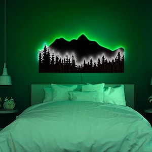 Mountain wall art light up, Mountain wall art with light, Mountain lights, Mountain night light, Led mountain, Mountains neon sign