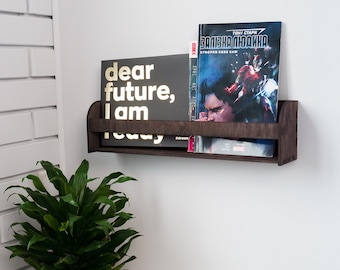 Wooden wall shelf, Book shelf wall mount, Nursery bookshelf wall, Floating nursery bookshelf, Hanging book shelf, Montessori bookshelf wall