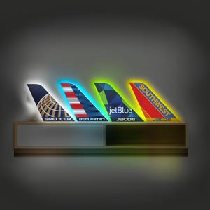Custom Airline tail sign lighted, Airline tail wall art, Plane tail decor,Aviation neon light,Southwest Airlines tail,American Airlines tail