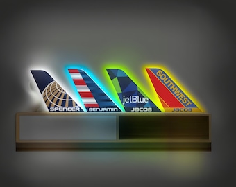 Custom Airline tail sign lighted, Airline tail wall art, Plane tail decor,Aviation neon light,Southwest Airlines tail,American Airlines tail