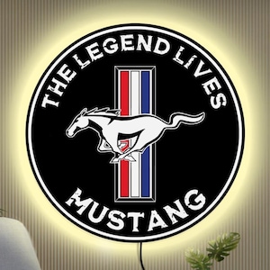 Mustang neon sign, Mustang legend sign, Ford Mustang led sign, Ford Mustang logo, Garage neon sign, Ford Mustang gift,Ford Mustang art decor