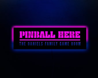 Pinball neon sign, Pinball led sign, Pinball light, Pinball Here Sign, Pinball Here Decor ,Family Game Room,Game room neon sign,Pinball neon
