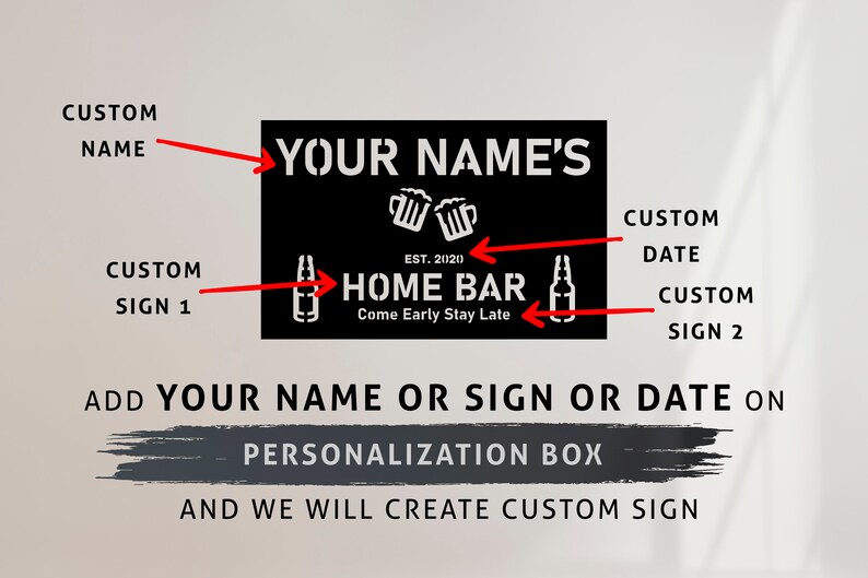 Custom Bar Led Sign Personalized Bar Signs Neon Bar Light up Etsy