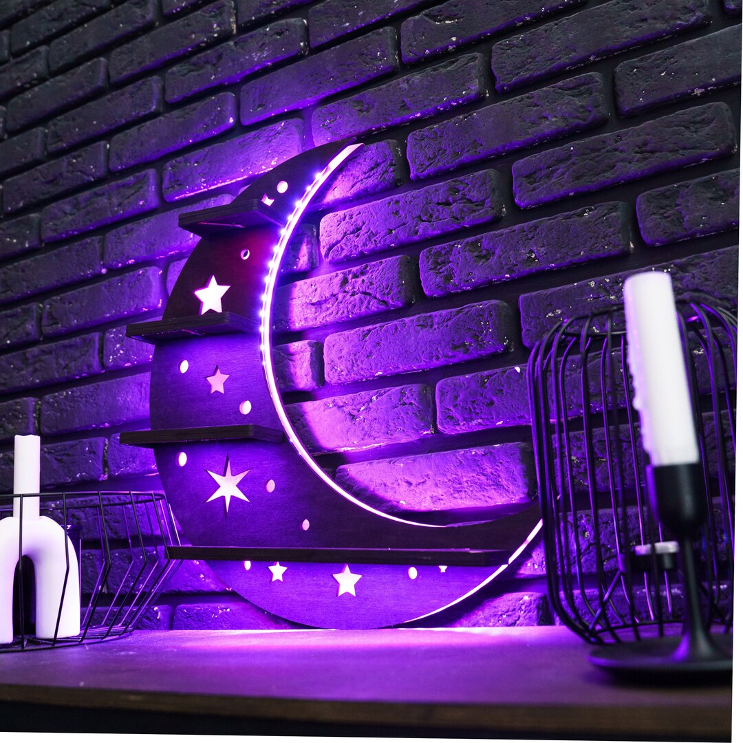 Crescent Moon Shelf Crescent Moon Wall Decor Crescent Moon Etsy