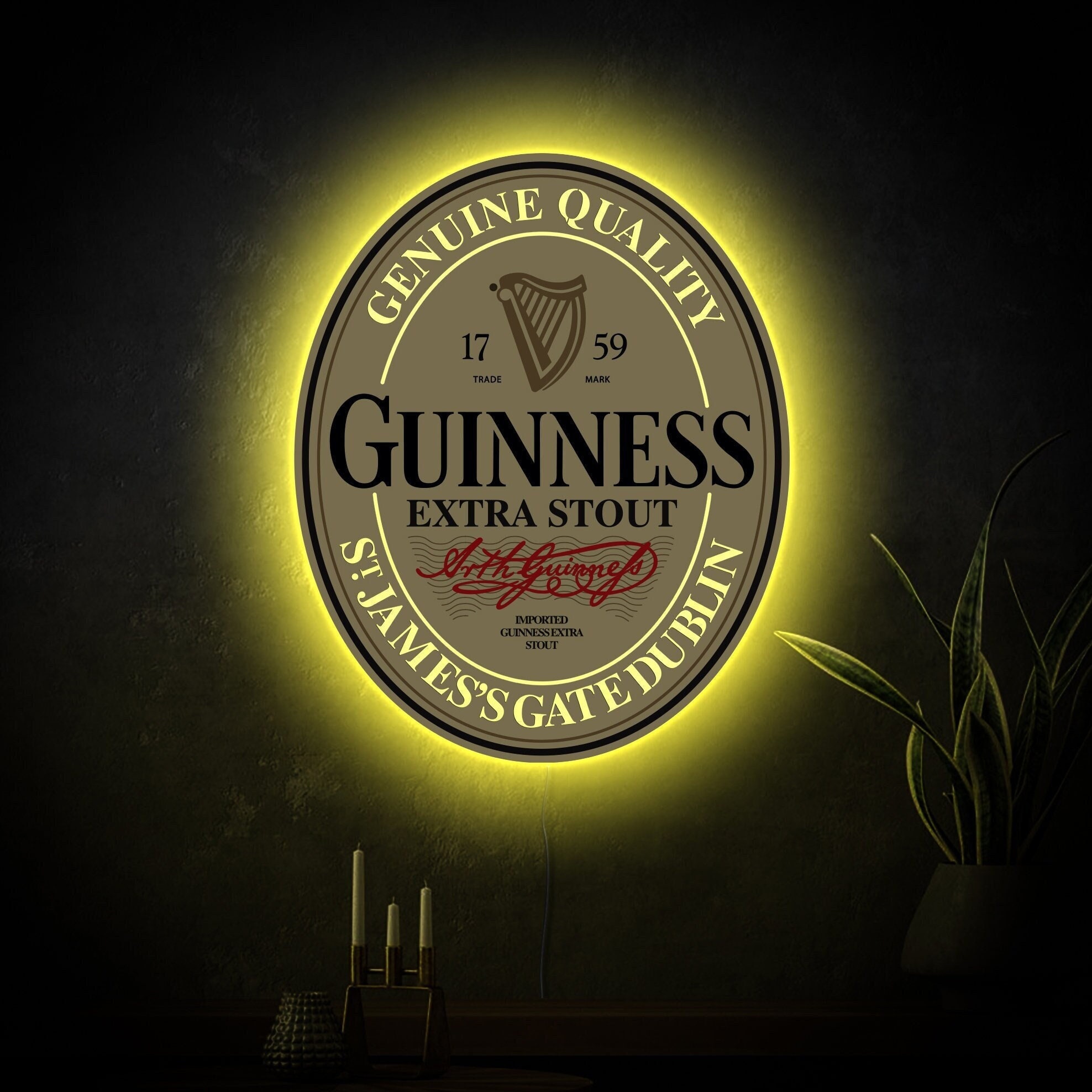 Guinness LEDサイン 約40cm x 20cm Guinness Neon Sign, Guinness Led Sign, Guinness Logo, Beer Neon