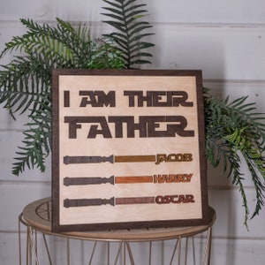 Io sono il loro padre cartello in legno, cartello in legno personalizzato con nomi, targa personalizzata per papà, targa con nome per bambini, targa per papà, cartello in legno