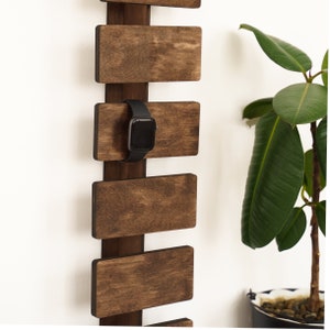Watch organizer for mens, Watch display case wall, Wood watch holder, Watch storage wall, Wooden watch stand, Watch wall rack