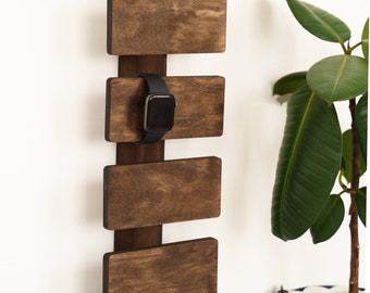 Watch organizer for mens, Watch display case wall, Wood watch holder, Watch storage wall, Wooden watch stand, Watch wall rack