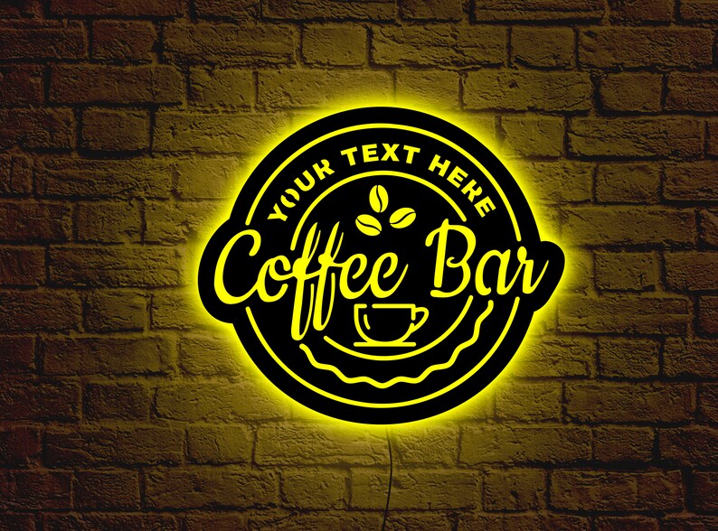 Coffee Bar Neon Sign Coffee Bar Led Sign Coffee Bar Light Etsy