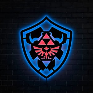 Lighted LED wall art, Hylian shield light, Shield led sign, Led light, Wall light, Led sign for wall, Neon led light, Neon sign, Neon led