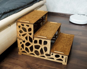 Dog steps for high bed, Pet stairs wood, Cat ramp for couch