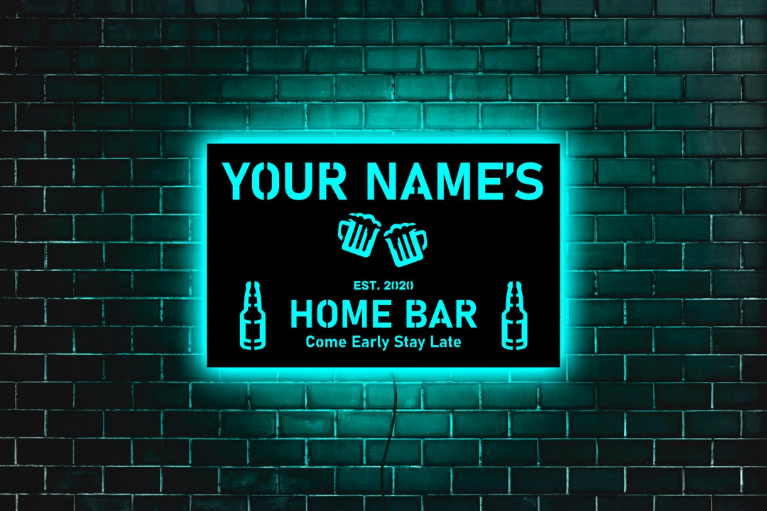 Custom Bar Led Sign, Personalized Bar Signs Neon, Bar Light up Sign