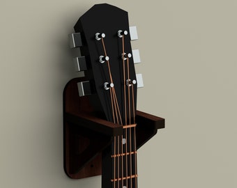 Support Mural Pour Guitare En Bois Massif – Fixation Solide & Élégante Pour Ukulélé, Banjo, Guitare Acoustique, Électrique & Basse