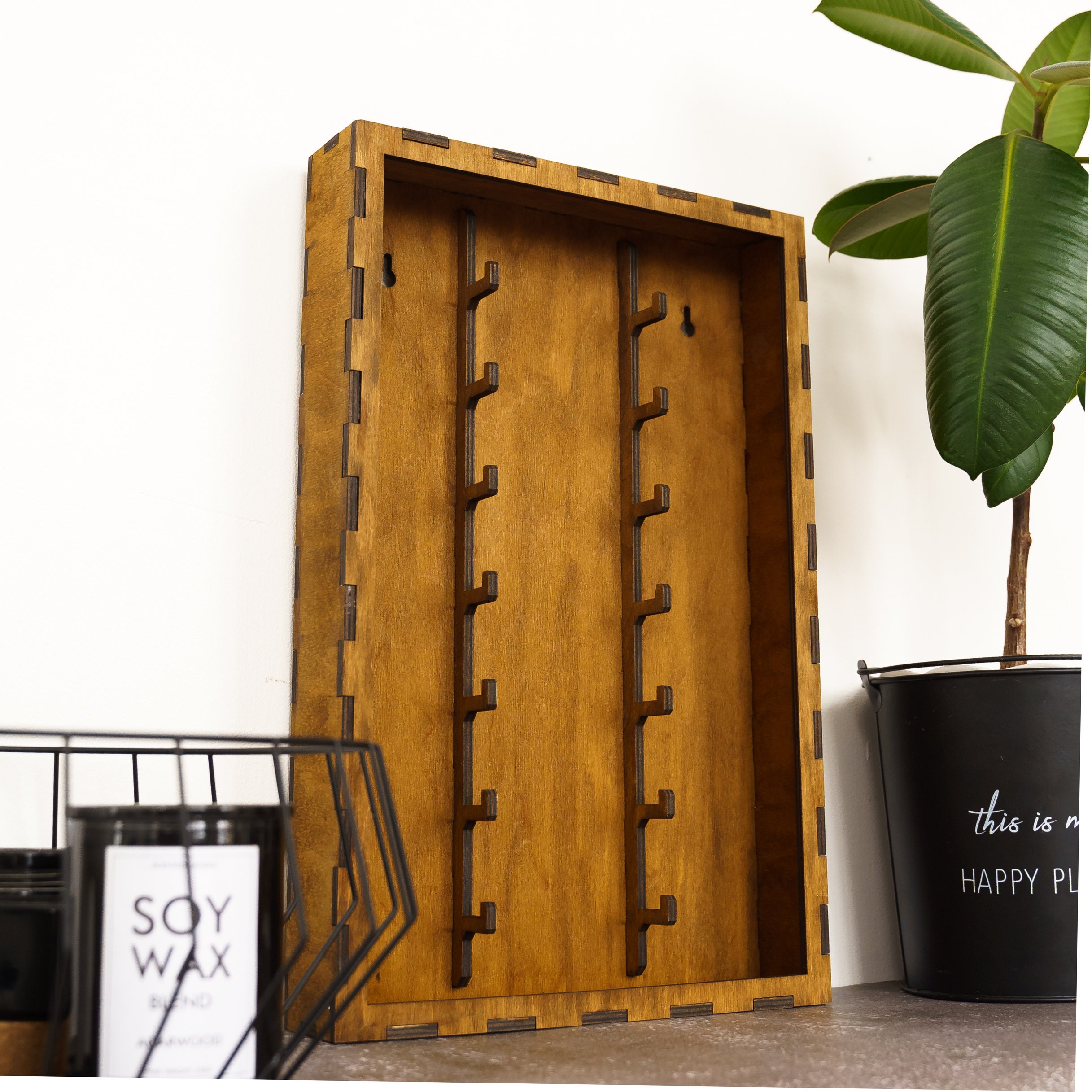 Portacoltelli in legno, Mensola portacoltelli a LED, Vetrina per oggetti da collezione, Mensola portacoltelli tascabile, Vetrina portacoltelli, Mensola portaoggetti da parete - Italia