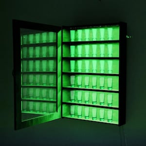 Exhibidor de vasos de chupito iluminado, Exhibidor de vasos de chupito personalizado, Soporte para vasos de chupito personalizado, Soporte para vasos de chupito, Estante para vasos de chupito, Exhibidor de vasos de chupito