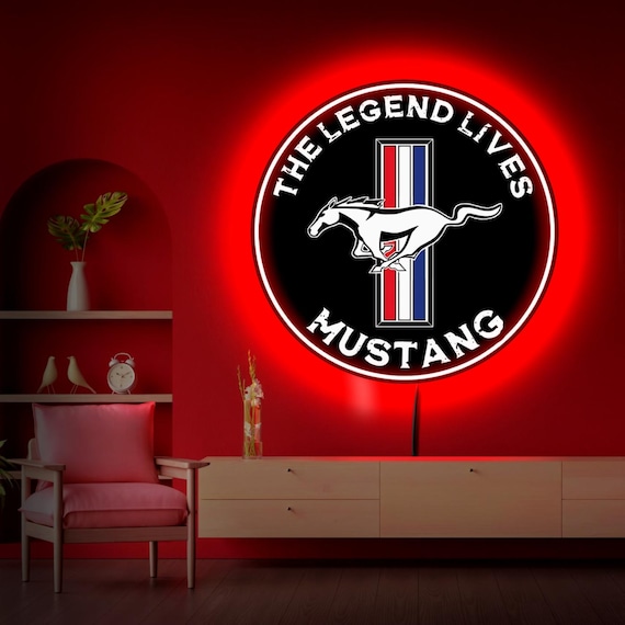 Mustang Neon Sign, Mustang Legend Sign, Ford Mustang Led