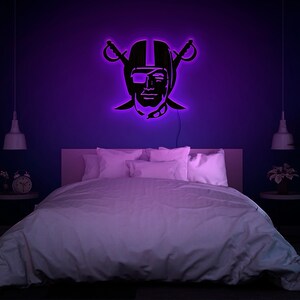 Raiders led sign, Raiders light, Football led sign, Football neon sign, Football wall decor, Football wall light, Raiders neon sign