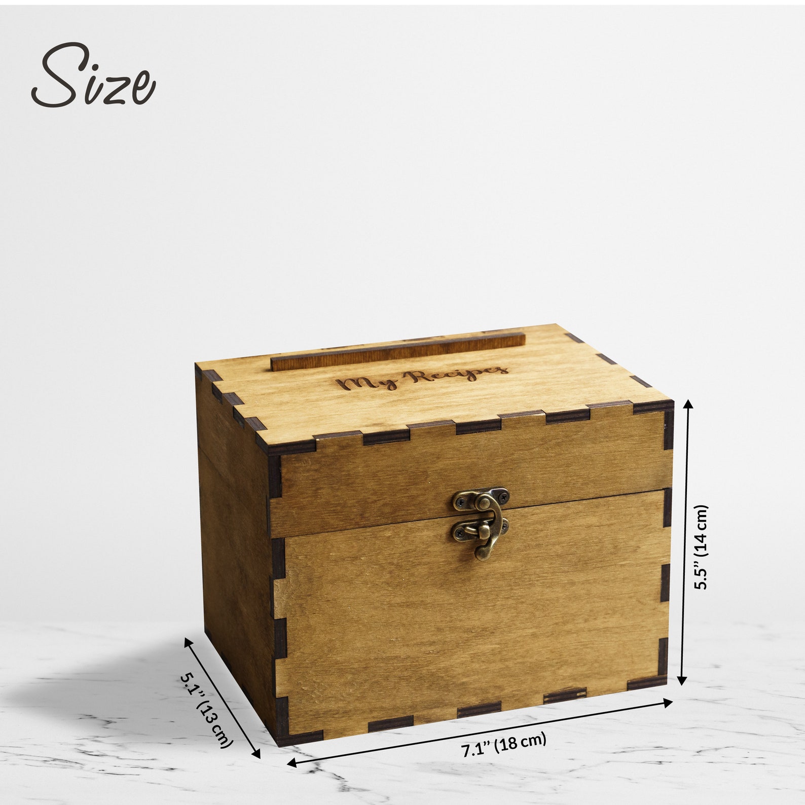 Wooden Recipe Box With Dividers, Personalized Recipe Box for Bridal ...