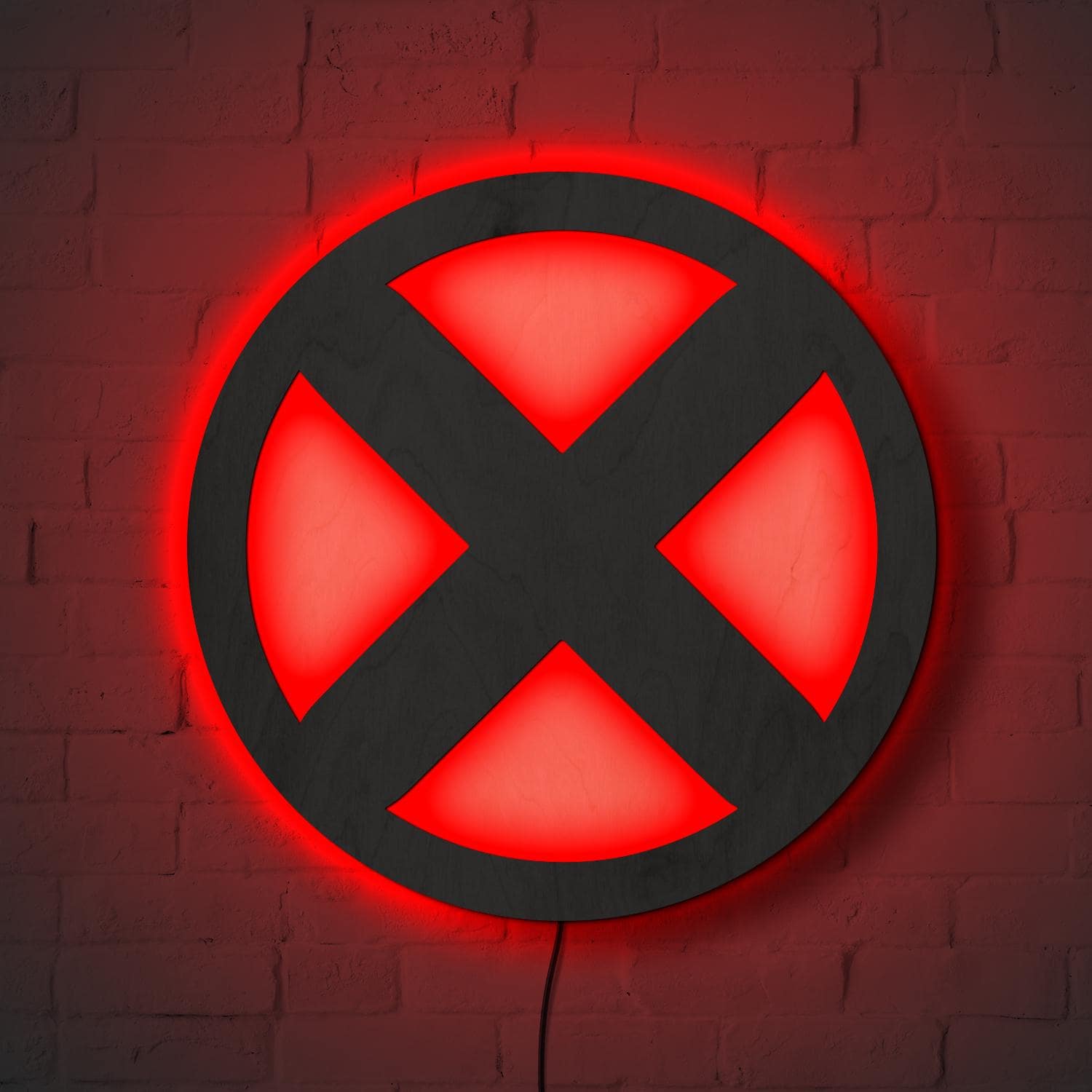 X-men Neon Sign, Superhero Neon Sign, X-men Logo, Wooden Superhero