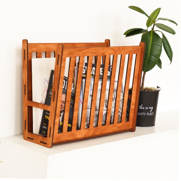 Magazine holder floor, Desktop book organizer, Newspaper rack, Magazine wood rack, Magazine rack free standing, Magazine organizer