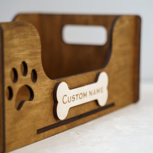 Wooden Dog Toy Box Personalized Storage Bin Farmhouse Style Pet