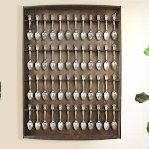 Spoon Display Case, Spoon Display Rack, Wall Spoon Holder, Spoon Organizer, Spoon Storage, Spoon Cabinet, Spoon Stand Wood, Spoon Case